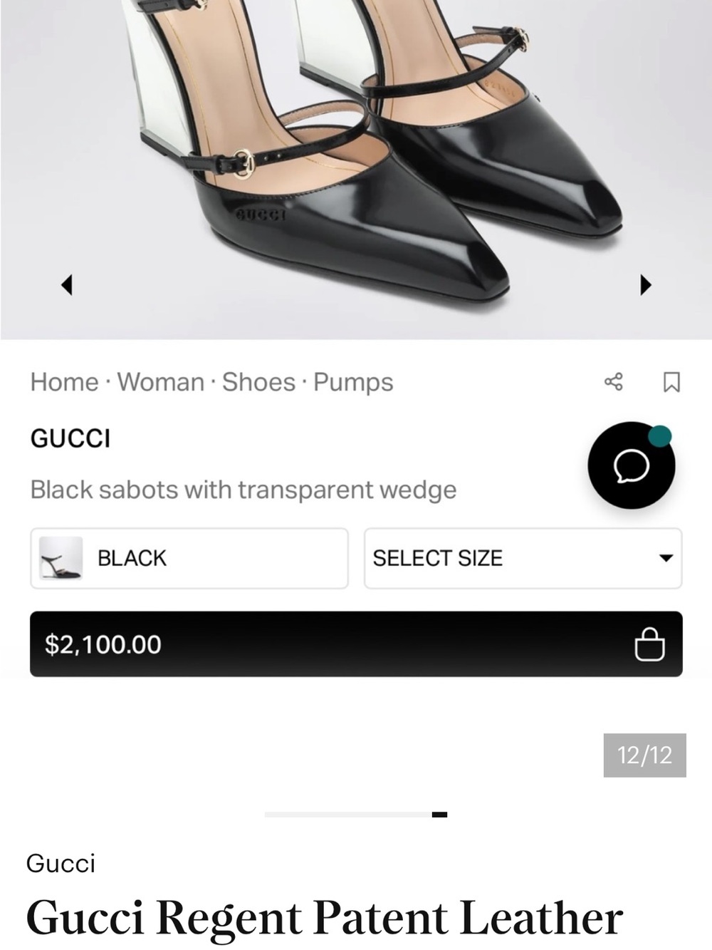 Gucci Black Patent Leather Pointed Mary-Jane Mules with Clear Block Heel - Picture 11 of 11